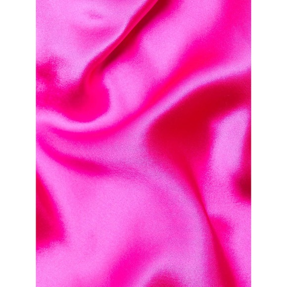 Amanda Uprichard Lunaria Feather Trim Halter Dress in Hot Pink Light M - Picture 6 of 7